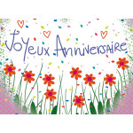 Mini carte  joyeux anniversaire  - �ditions titi pinson - 9x6 cm