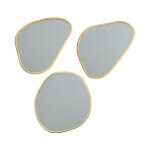 Miroir coloris beige en rotin - 46 x 39 x 2 cm