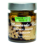 Moutarde bio aux olives noires et romarin 130 g Moutarde bio aux olives noires et romarin 130 g