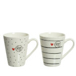 Mug coloris blanc en porcelaine -  8, 7 cm