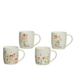 Mug coloris multicolore en porcelaine fleurs des champs - 12 x 8, 5 x 9 cm