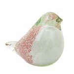 Oiseau rose or sulfure en verre - 6 x 9 x 9 cm Oiseau rose or sulfure en verre - 6 x 9 x 9 cm