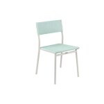 Oron chaise en aluminium sable et toile batyline duo coloris bleu mistral lafuma mob