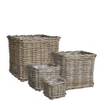 Panier carr� en osier gris marcia - 27 x 27 x 25 cm