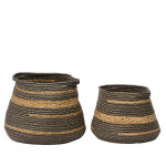 Panier coloris marron en jacinthe d'eau -  39 cm