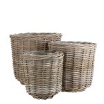 Panier rond haut en osier gris marcia - Ø 43 x h 40 cm Panier rond haut en osier gris marcia - Ø 43 x h 40 cm