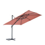 Parasol carr dport  manivelle brique - 300 x 300 cm