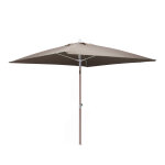Parasol carr� inclinable en aluminium mat et toile polyester coloris taupe - 200 x 20