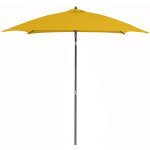 Parasol carr inclinable en aluminium mat et toile polyester jaune curry - 200 x 200