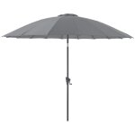 Parasol pagode  manivelle coloris gris  300 cm