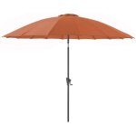Parasol pagode  manivelle coloris orange  300 cm