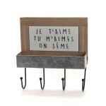 Pat�re je s�me en mdf et m�tal - 21 x 22 x 6, 7 cm