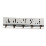 Pat�re la vie est belle en mdf et m�tal - 45 x 11, 5 x 5 cm