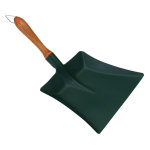 Pelle à poussière noire 42 cm manche en bois percé Pelle à poussière noire 42 cm manche en bois percé