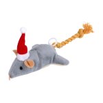 Peluche de nol pour chat souris vibrante coloris gris wouapy 7, 5 x 5 x 20 cm