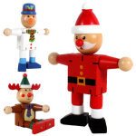 Personnage de noël articulé en bois modèles assortis 9, 8x3, 8x12, 5 cm Personnage de noël articulé en bois modèles assortis 9, 8x3, 8x12, 5 cm