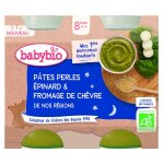 Petits pots pour bb ds 8 mois ptes, pinards et fromage de chvre babybio bonne n