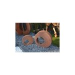 Photophore bulle en mtal effet rouille coloris marron 40 cm