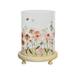 Photophore coloris orange fleurs des champs -  14 cm