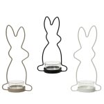 Photophore lapin coloris noir en mtal - 9 x 5 x 18 cm