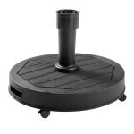 Pied de parasol rond en béton gris foncé avec roulettes - 27 kg Pied de parasol rond en béton gris foncé avec roulettes - 27 kg