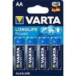Piles alcalines aa / lr6 varta longlife power - le lot de 4