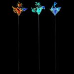 Pique solaire oiseau en mtal et plastique  led