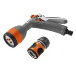 Pistolet multijets orange avec raccord