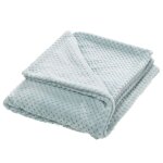 Plaid coloris bleu en polyester damier - 130 x 70 cm