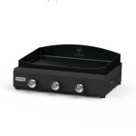 Plancha à gaz en inox et fonte émaillée noire le marquier exclusive amalia 360 Plancha à gaz en inox et fonte émaillée noire le marquier exclusive amalia 360