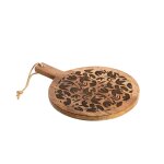 Planche  dcouper grave coloris bois en bois de manguier - 34 x 26 cm
