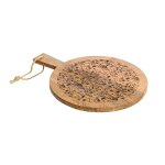 Planche  dcouper grave coloris marron en bois de manguier - 41 x 30 cm