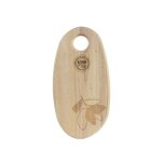 Planche  dcouper ronde fleur coloris marron en bois de manguier - 31 x 16 cm