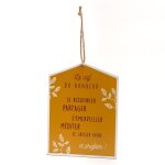 Plaque coloris jaune en bois la clef du bonheur - 1 x 27 x 20 cm Plaque coloris jaune en bois la clef du bonheur - 1 x 27 x 20 cm