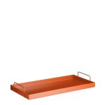 Plateau coloris orange en m�tal lita - 49 x 24 x 6, 5 cm