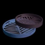 Plateau rond coloris blanc farnina - � 35 cm