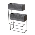 Porte - pot � plantes pico coloris noir en m�tal - 53 x 21 x 70 cm