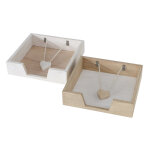 Porte serviettes coloris blanc en bois pawlonia jana - 20 x 20 x 5 cm Porte serviettes coloris blanc en bois pawlonia jana - 20 x 20 x 5 cm