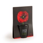 Pot black en c�ramique noire de coquelicot � semer � 6 x h 18 cm