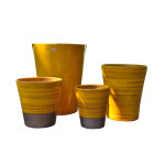 Pot coloris ibiza sunshine en terre �maill�e les poteries d'albi sydney - � 25 cm x h