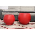 Pot coloris rouge en terre �maill�e bahia - � 25 cm