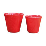 Pot coloris rouge en terre �maill�e odyss�e - � 18 cm