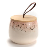 Pot de conservation en gr�s lily rose - � 13 x 11, 5 cm