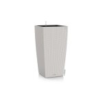 Pot  rserve d'eau gris clair lechuza cubico cottage kit complet - 30 x 30 x 56 cm