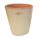Pot en terre cuite �maill� nacr� terrablanca vaso - � 27 x h 27 cm