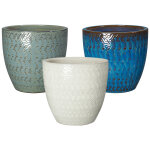 Pot en terre cuite �maill�e deroma woolly - � 29 x h 26 cm