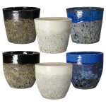 Pot vase en terre cuite �maill�e deroma seaside - � 28 x h 25 cm