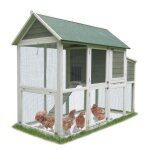 Poulailler plymouth pour 6 poules blanc et vert - 188, 5 x 90 x 145 cm Poulailler plymouth pour 6 poules blanc et vert - 188, 5 x 90 x 145 cm