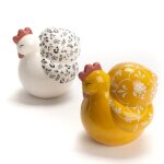 Poule dco mimosa en porcelaine - 10 x 13, 5 x 12 cm