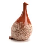 Poule lisa en gr�s - 12 x 21 x 14 cm